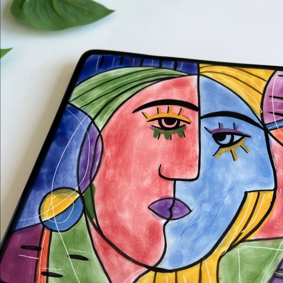 Vintage Muzeum Ceramic Picasso Style Abstract Wall Hanging Trivet - Picture 3 of 13